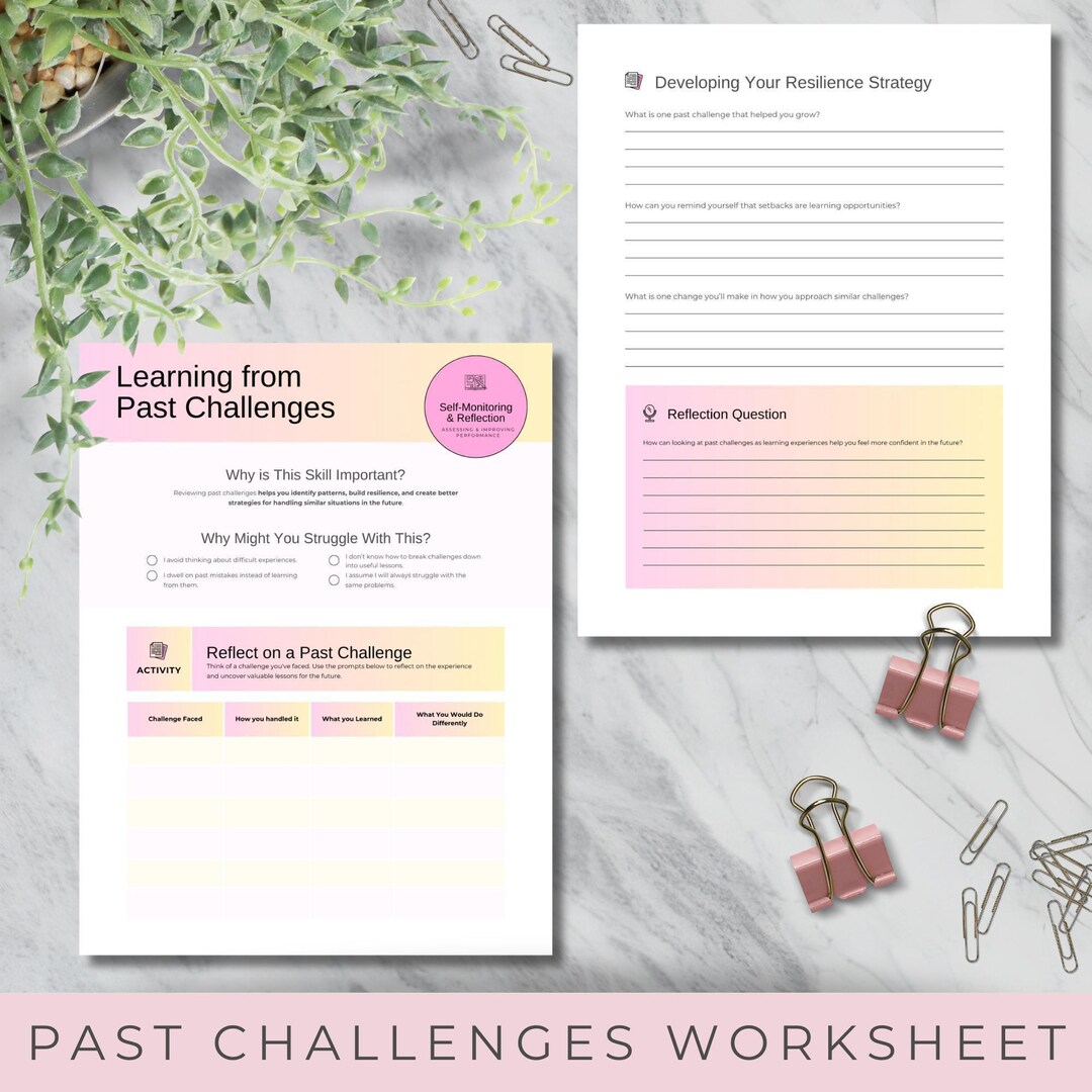 Learning From Past Challenges Worksheet | Editable, Printable Template ...