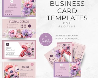 Florist Business Cards | Customizable Floral Designs | Printable Templates