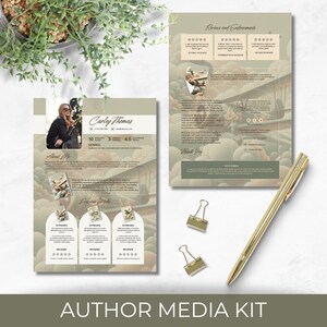 Media Kit For Author, Editable and Printable Marketing Material for Writer, Instant Download, Professional Book Launch Advertising, A4 Size