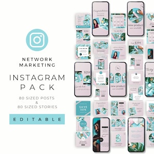Direct Sales Social Media | Network Marketing Instagram Templates | Digital Download | Editable Branding Templates | Boss Babe MLM IG Posts