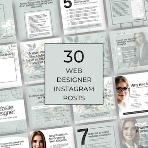 Social Media Posts for Web Designer | Editable Templates with Done For You Content for your Instagram Feed | Web Builders Digital Marketing