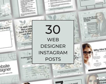 Social Media Posts for Web Designer | Editable Templates with Done For You Content for your Instagram Feed | Web Builders Digital Marketing