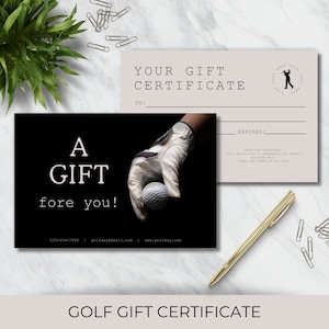 Golfcadeaubon, kerstcadeau voor hem, direct download, bewerkbare en afdrukbare voucher voor papa, gepersonaliseerd golfcadeau voor man