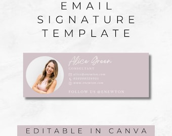 Professional Email Signature Template | Customizable Canva Design | MM004