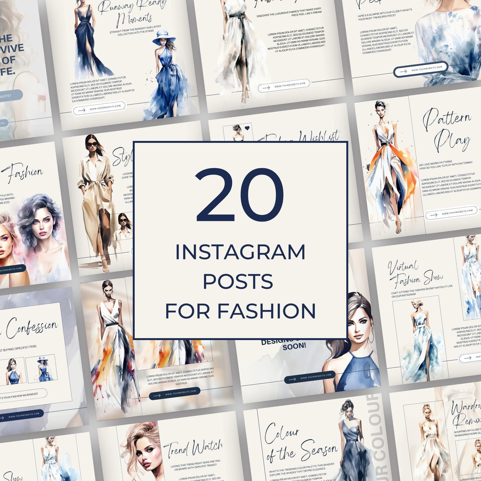 Fashion Instagram Post Templates | Editable Content for Influencers ...