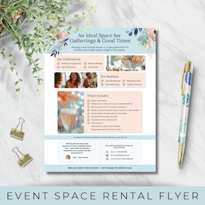 Event Space Rental Flyer Template: Editable, Printable Design