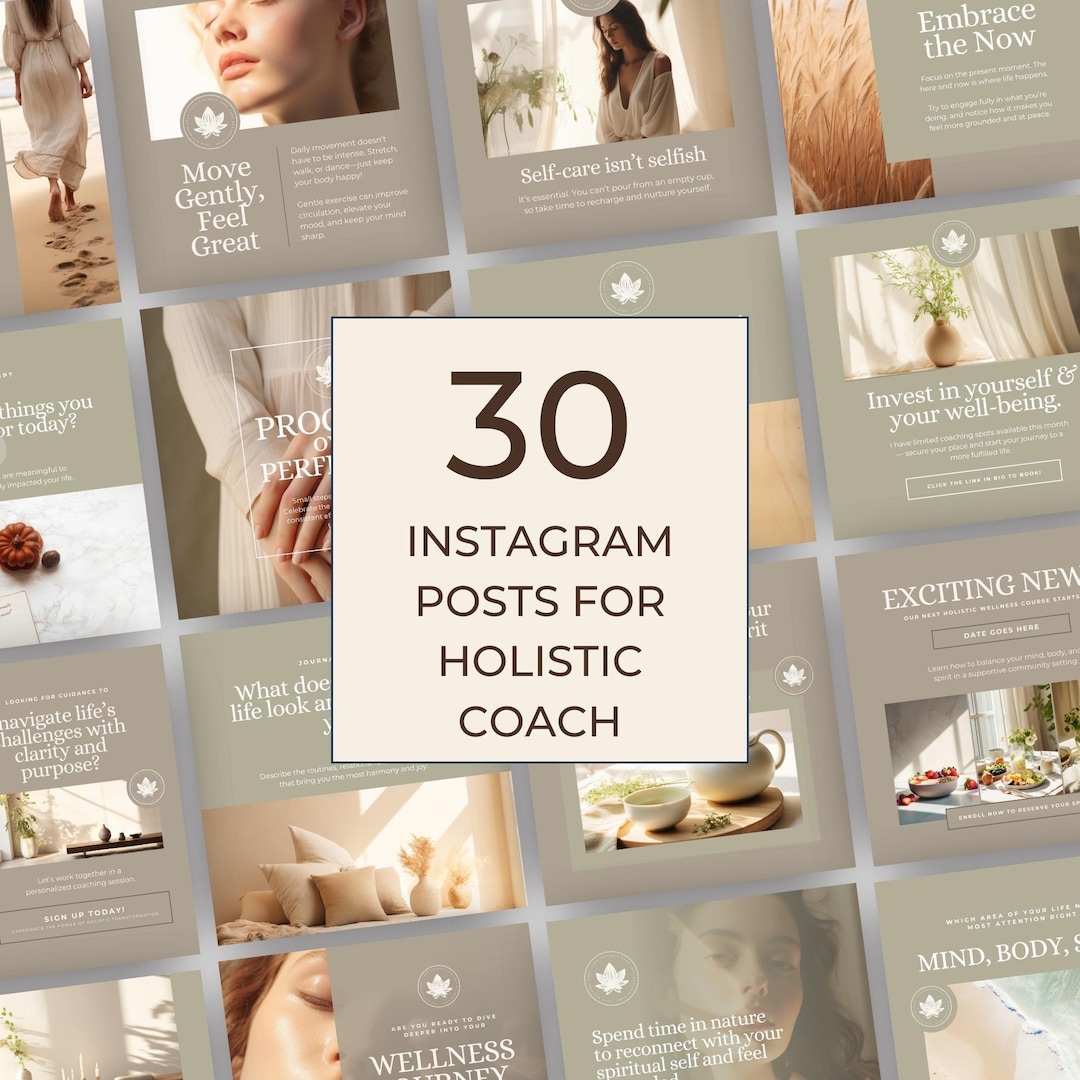 Holistic Coach Instagram Feed | Editable Done for You Social Media ...