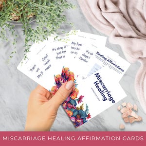 Miscarriage Healing Affirmation Cards | Editable, Printable Templates for Doulas and Grief Counsellors | Bereavement Gift for Pregnancy Loss