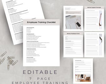 Employee Training Checklist for Small Businesses | Editable and Printable Template for New Hires | Done For You HR Resource for Onboarding