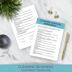 Contracts For Cleaning Business | Contract Template For Cleaning Service | Cleaning Lady Forms | Instant Download | Editable Template
