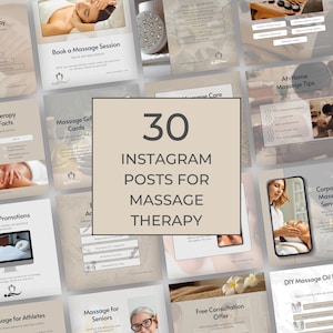Massage Therapy Social Media Post Templates | Editable Done For You Content for Therapists and Estheticians | Massage Digital Marketing