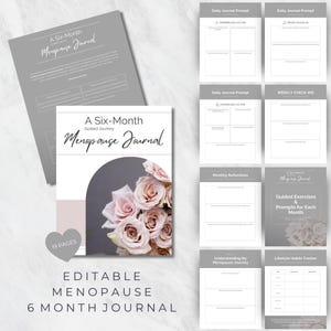 Menopause Journal Template | Editable Planner for Symptom Tracking