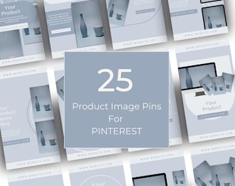 Blue Pinterest Marketing Pin Templates | Editable Canva Design | Instant Download | MM005