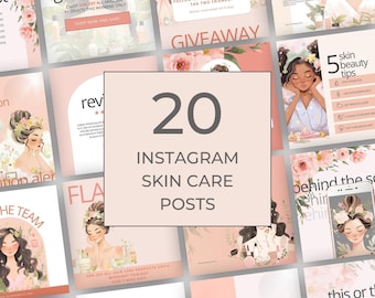 Modelli Instagram per la cura della pelle / Post modificabili per estetisti e professionisti della bellezza