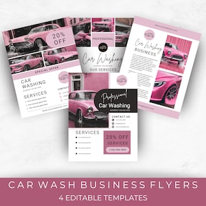 Flyer Template For Car Wash, Editable Printable Template, Instant Download, Pre-made Flyer Design, Business Flyer Ideas, Fundraiser Options