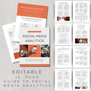 Social-Media-Analytik-Leitfaden | Marketing-Tracker-Vorlage | Bearbeitbar und druckbar