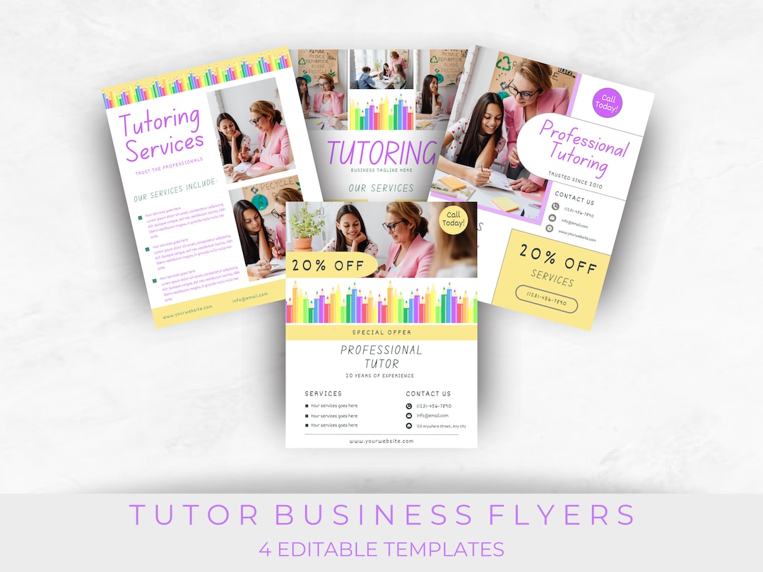 Tutoring Flyer Canva Template | Summer Tutoring Business | Customizable ...