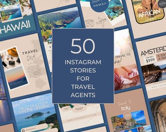 Travel Agent Canva Instagram Stories, Travel Agent Content, Travel Social Media, Instant Download, Travel Agency Marketing Templates