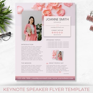 Keynote Speaker Flyer Template | Conference Flyer | Guest Speaker Flyers | Professional Speaker | Canva Template | Digital Download