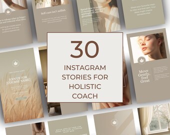 Instagram Story Templates | Minimalist Holistic Coach | Editable Canva Pack
