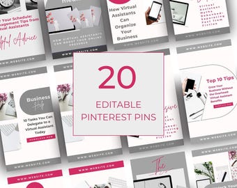 Pin Template For Pinterest, Professional Editable Pinterest Pin Designs, Instant Download, Pinterest Small Business Marketing, MM006