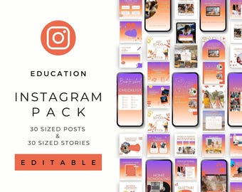 Teacher Instagram Posts & Stories | Back to School, Education Social Media Templates