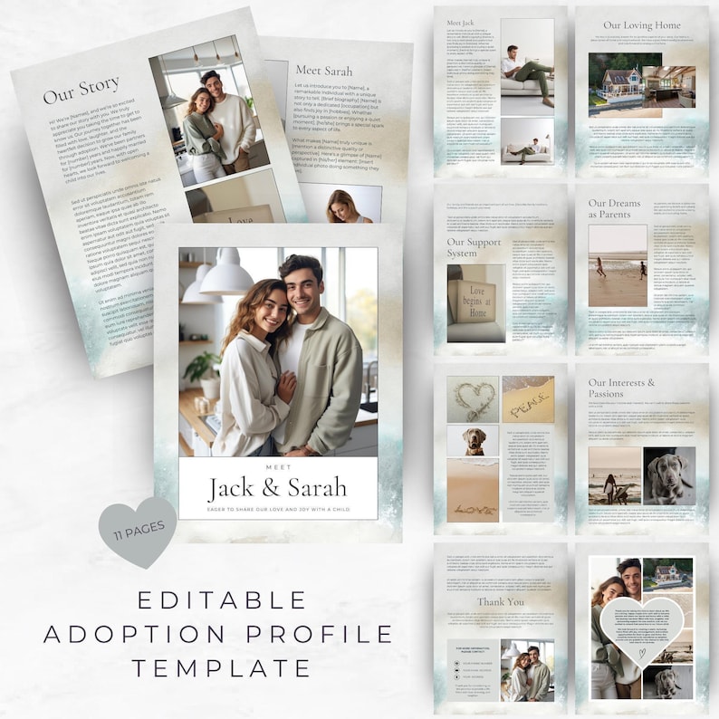 Adoption Profile Template: Modern Editable Booklet - Etsy