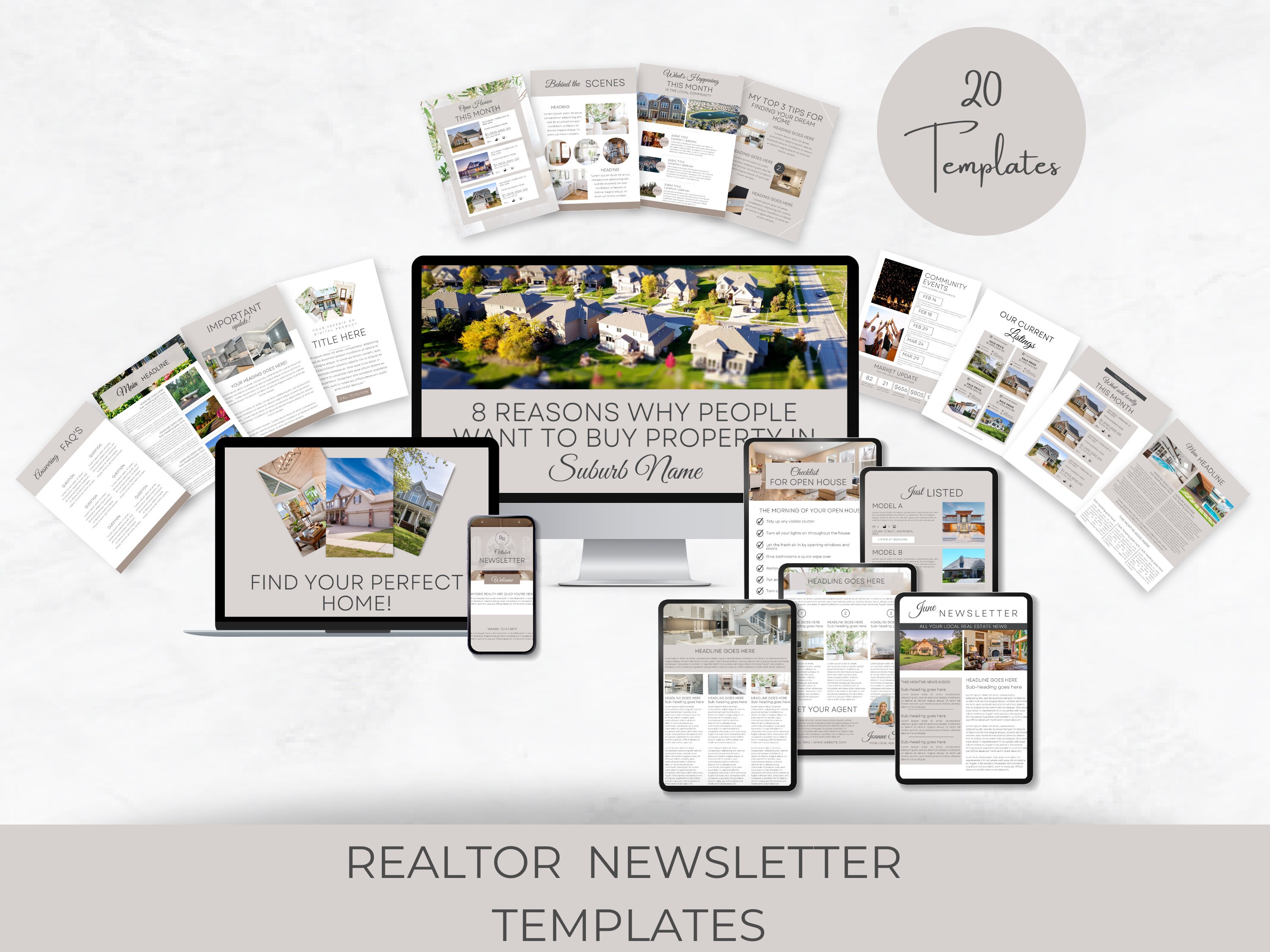 Monthly Real Estate Newsletter Templates Editable and Printable