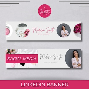 Banner de LinkedIn, plantilla profesional editable para marketing de pequeñas empresas, descarga instantánea, marca personal en redes sociales, MM006