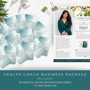 Forfait entreprise Coach santé | Modèle bien-être fait pour vous | Téléchargement instantané | Jeu de cartes Affirmation d'une alimentation consciente | Modèle de toile