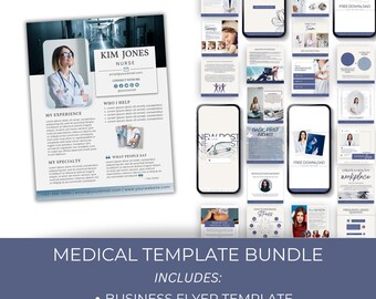 Medical Template Bundle, Medical Instagram Stories For Health Care Professionals, Editable Social Media Posts, Printable Doctor Flyer