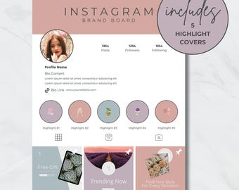 Instagram Brand Guidelines, Editable Highlight Cover Templates, Instant Download, Brand Strategy and Identity Kit for Social Media, Soft