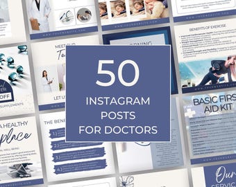 Social Media Posts Doctor, Medical Doctor Instagram Templates, Instant Download, Health And Wellness Posts, Healthcare Canva Templates