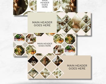 Photo Collage Facebook Banner Templates | Editable User Friendly Drag and Drop Canva Templates for Branded Personal Profile or Business Page