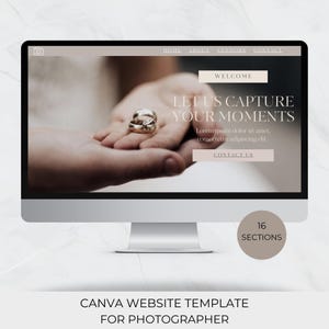 Fotograf Website Vorlage | Einfaches Leinwanddesign, Hochzeitsfreundlich