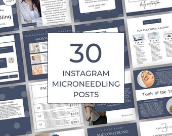 Microneedling Instagram Templates | Editable Skincare Posts for Estheticians