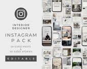Interior Design Insta, Designer Templates For Instagram, Instant Download, Minimalist Interior Branding, Aesthetic Feed Interior Designer