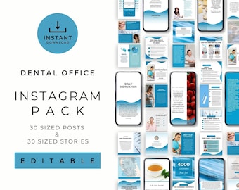 Instagram Template Bundle: Zahnarzt Marketing Posts und Stories