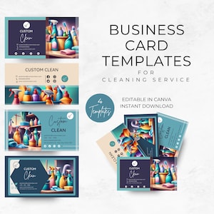 Business Cards Custom Cleaning, Marketing Material For Professional Janitor, Instant Download, Editable And Printable Template, Housecleaner