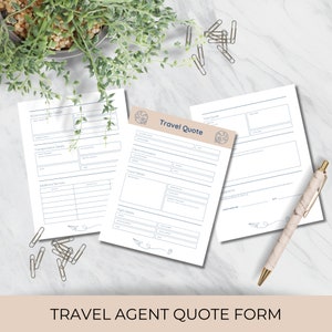 Travel Agent Quote Form Template, Customizable and Professional Proposal Template for Travel Agency, Instant Download, Done For You Forms