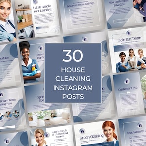 House Cleaning Instagram Post Templates | Editable Done For You Social Media Content for Residential and Commercial Cleaning Businesses