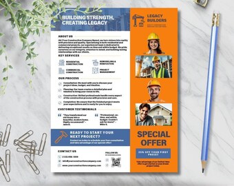 Contractor Flyer Template | Editable & Printable | Home Renovation Focus