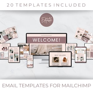 Email Templates For Mailchimp | Newsletter Templates | Email Marketing | Instant Download | Canva Email Template | Email Sequence