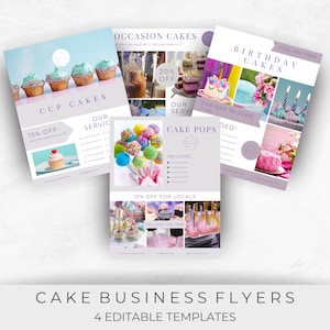DIY Kuchen Shop Flyer | Leckereien-Menü-Digital-Flyer | Cupcakes Flyer | Backen Dessert Flyer Vorlage | Süße Leckerei Sale Flyer | Bearbeitbarer Flyer