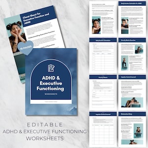ADHD and Executive Functioning Workbook | Editable, Printable Template for Teachers, Coaches and Therapists