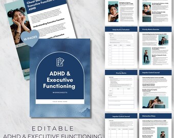 ADHS und Exekutiv funktionierendes Arbeitsbuch | Bearbeitbare, druckbare Vorlage für Lehrer, Trainer und Therapeuten