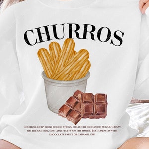 Churros Aquarell Illustration PNG | Digitaler Download für POD | Hochauflösende Food Art mit transparentem Hintergrund | 4200x4800