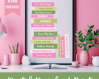 Wicked Witch Book Stack Digital Download Print | Bookish Prints | Song Titles | Printable Art | Bookish Gift Ideas |