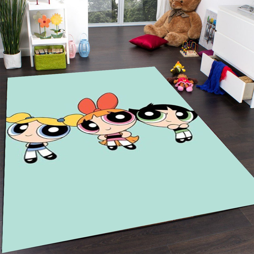 Powerpuff Girl Rug, Young Room Rug, Modern Rug, Art Design Rug, Livingroom Rug, Personalized Rug