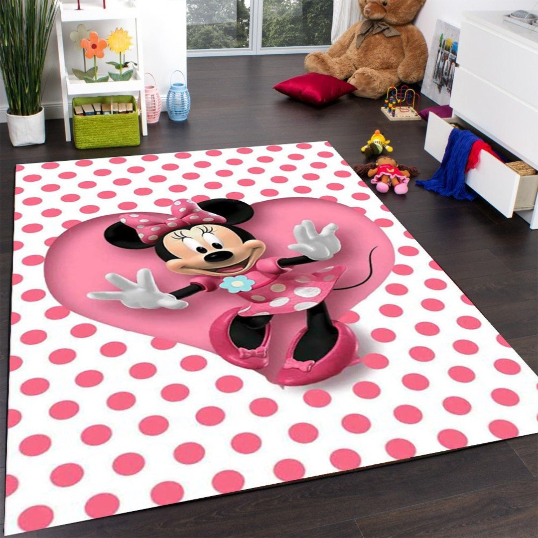 Kids Rug, Girlroom Rug, Minnie Mouse Rug, Art Design Rug, Livingroom